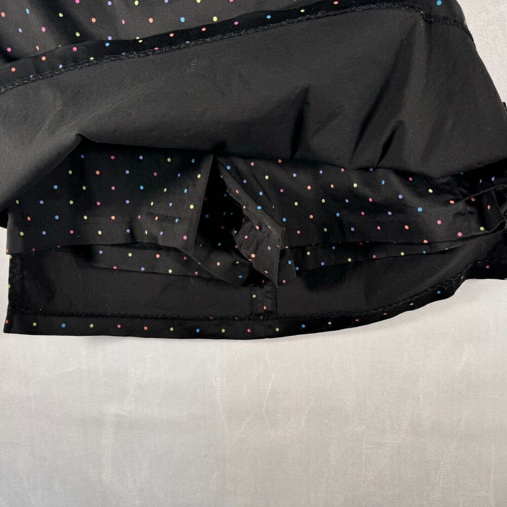 Larry Levine Skort Sz 8 Stretch Black with Multicolor Polka Dots