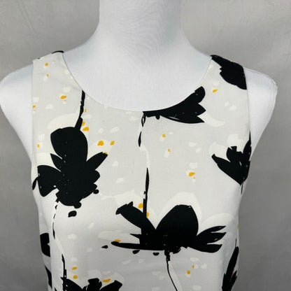 Cooper & Ella Top Sz XS Layered Off White Front Round Neck Floral Back VNeck