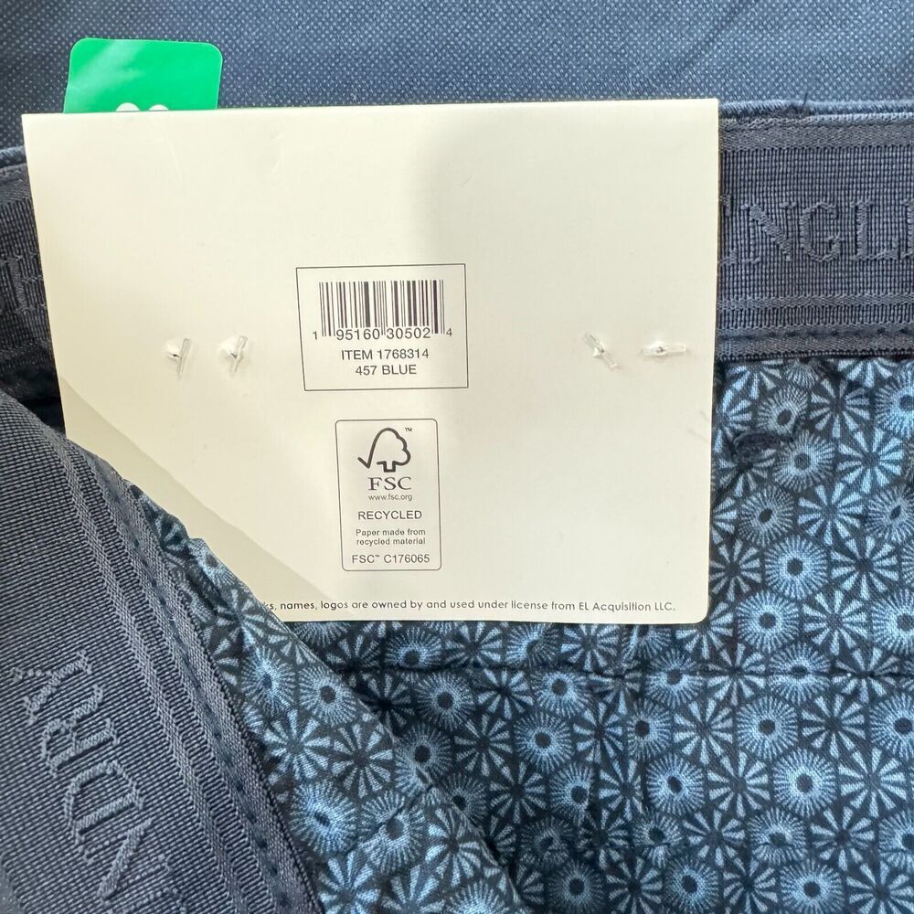 English Laundry Men Sz 38 Flat Front Textured Blue Short With Flex Waistband