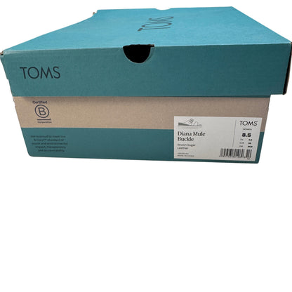 TOMS Diana Mule Buckle Platform Sandals Brown Sugar - Size 8.5 with Box