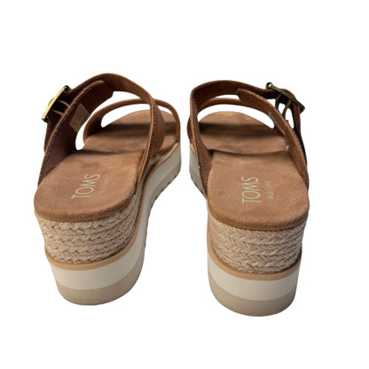 TOMS Diana Mule Buckle Platform Sandals Brown Sugar - Size 8.5 with Box