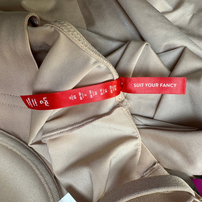 SPANX Suit Your Fancy Strapless Cupped Mid-Thigh Bodysuit Beige - Size L NWT