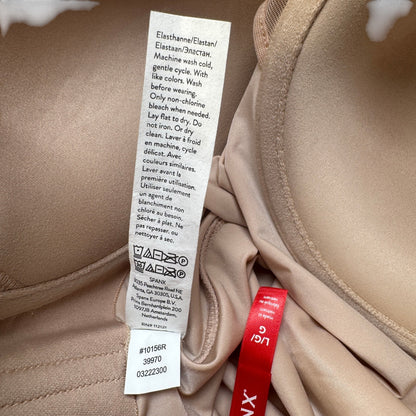 SPANX Suit Your Fancy Strapless Cupped Mid-Thigh Bodysuit Beige - Size L NWT