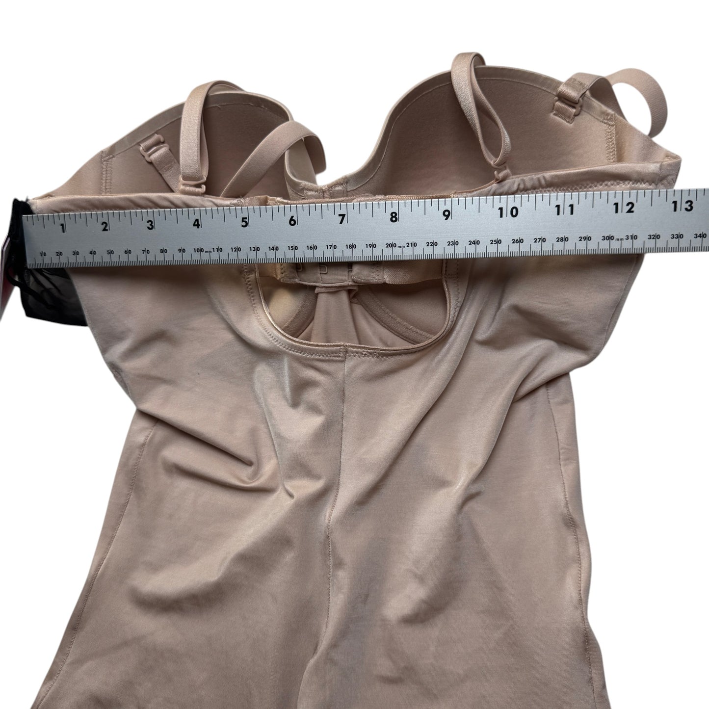 SPANX Suit Your Fancy Strapless Cupped Mid-Thigh Bodysuit Beige - Size L NWT