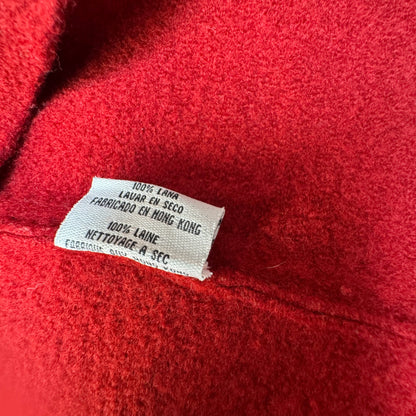 Eileen Fisher 100% Boiled Wool Asymmetric Snap Cardigan Jacket Red - Size M