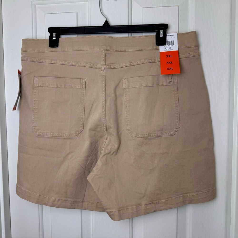 Nautica Jeans Ladies Sz XXL Beige Pull-On Stretch Shorts High Rise Chino