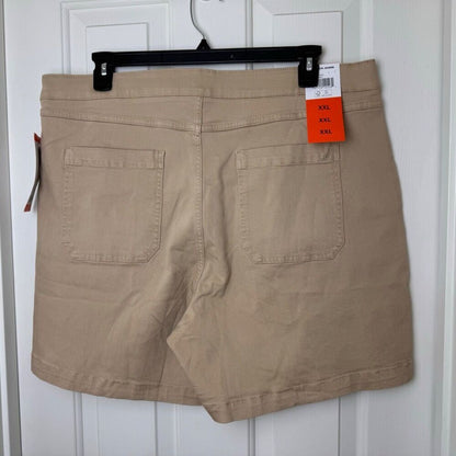 Nautica Jeans Ladies Sz XXL Beige Pull-On Stretch Shorts High Rise Chino