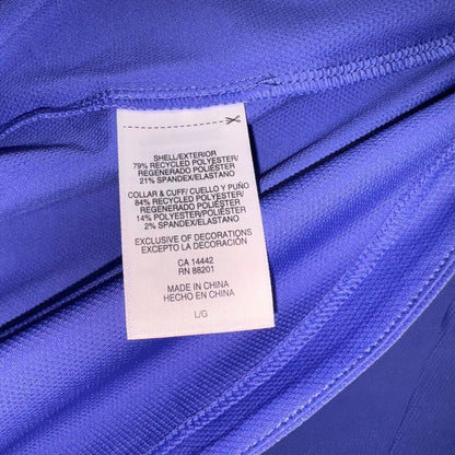 Mondetta Polo Sz L Women's Active Blue Purple 1/4-Zip Short Sleeve Mesh Shirt