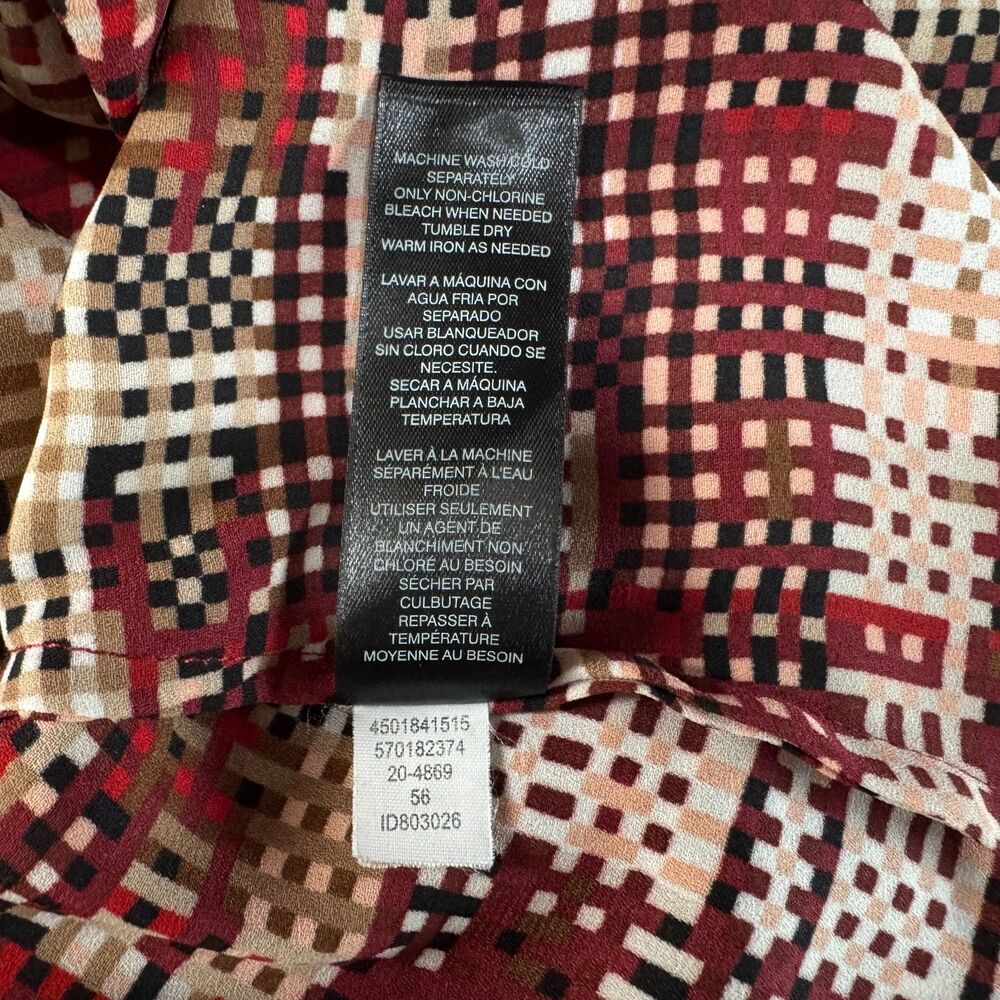 White House Black Market Sz S Geometric Print Asymmetrical Keyhole Sleeveless