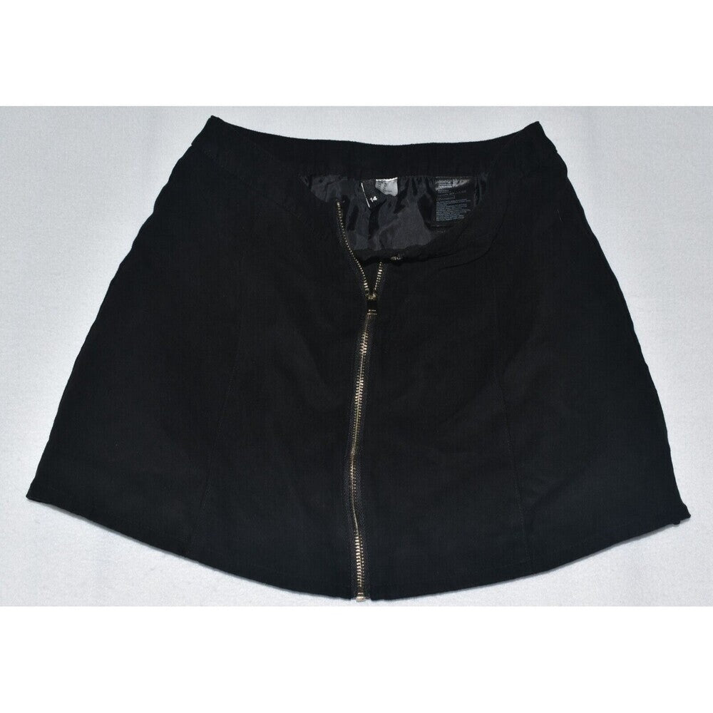 H&M Divided Women’s Black A-Line Mini Skirt Back Zip