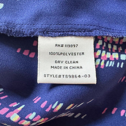 Collective Concepts Ladies Sz S Blue Semi Sheer Blouse Sleeveless Keyhole Back
