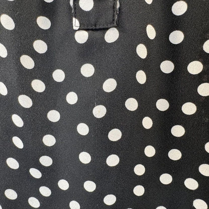 LOFT Womens Tank Top Sz M Black Polka Dot VNeck Henley Flowy Sleeveless