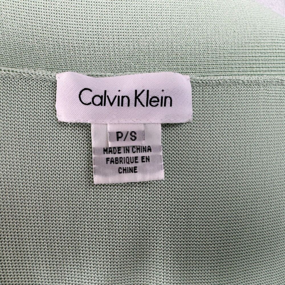 Calvin Klein Top Sz PS Knit light green boat neck cap sleeve