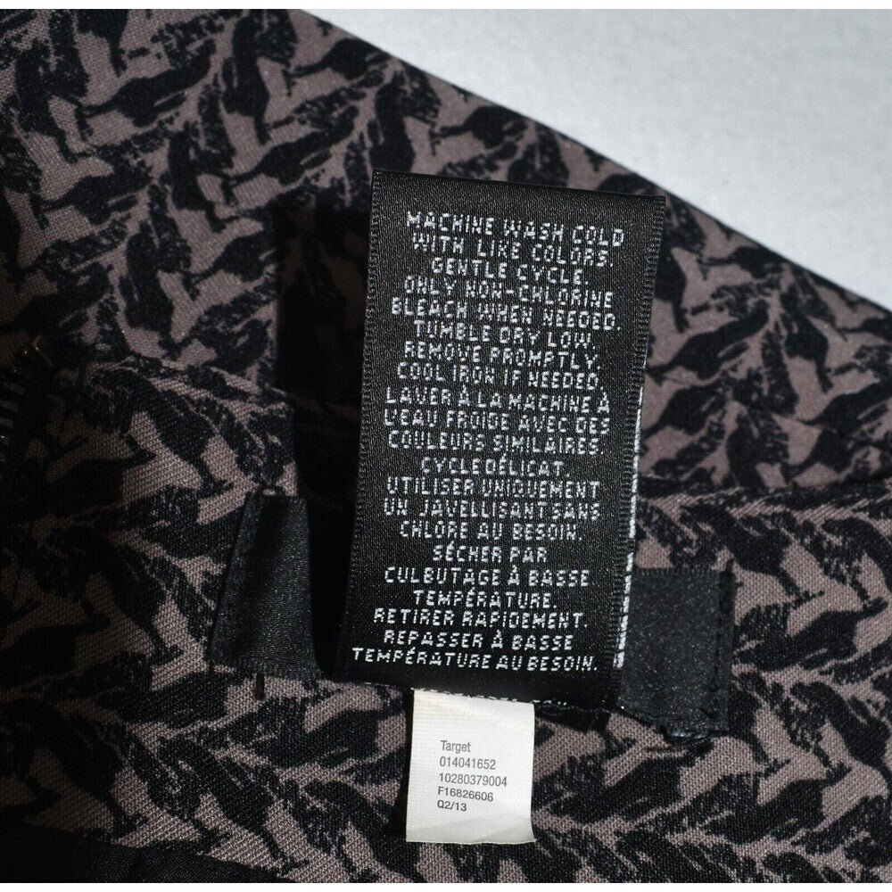 Mossimo Skirt Sz 8 Stretch Pencil Black with Brown Print