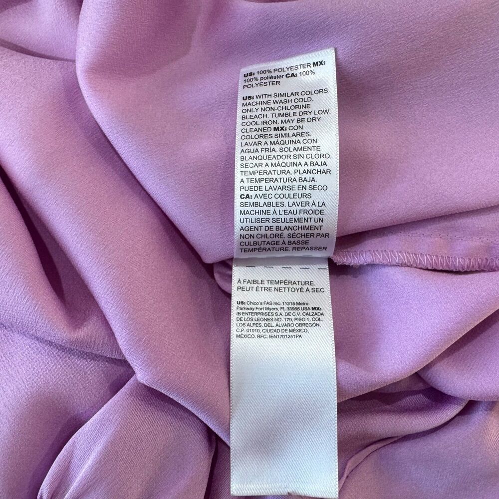 White House Black Market Women Sz XS Pink Round Neck Keyhole Flutter Sleeve
