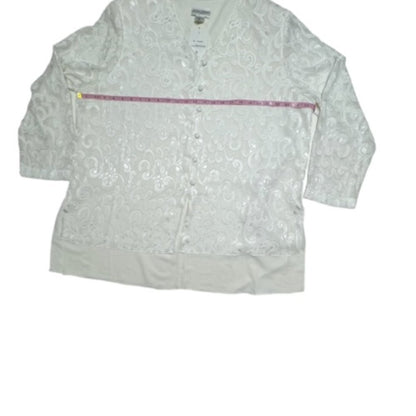Ilyssa Maxx Long Sleeve Blouse: Cream Tops - Women's Size 3X