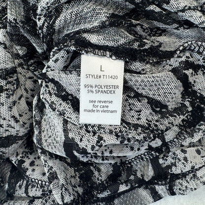 Active USA Crop Top Sz L NWT Mesh Snake Print Spaghetti Straps Elastic Stretch