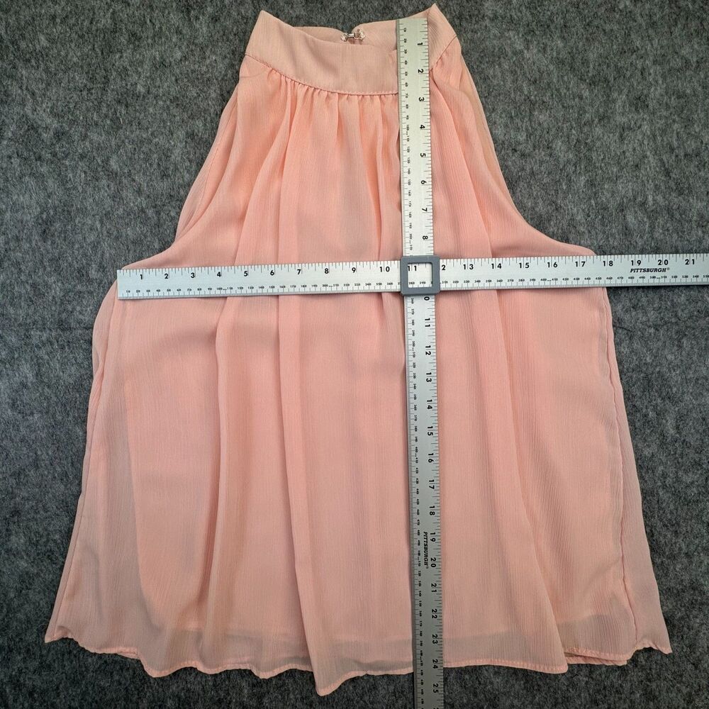 Hengrui Top Sz S Peach Lined Halter Neck Sleeveless Hook Eye Closure Flowy