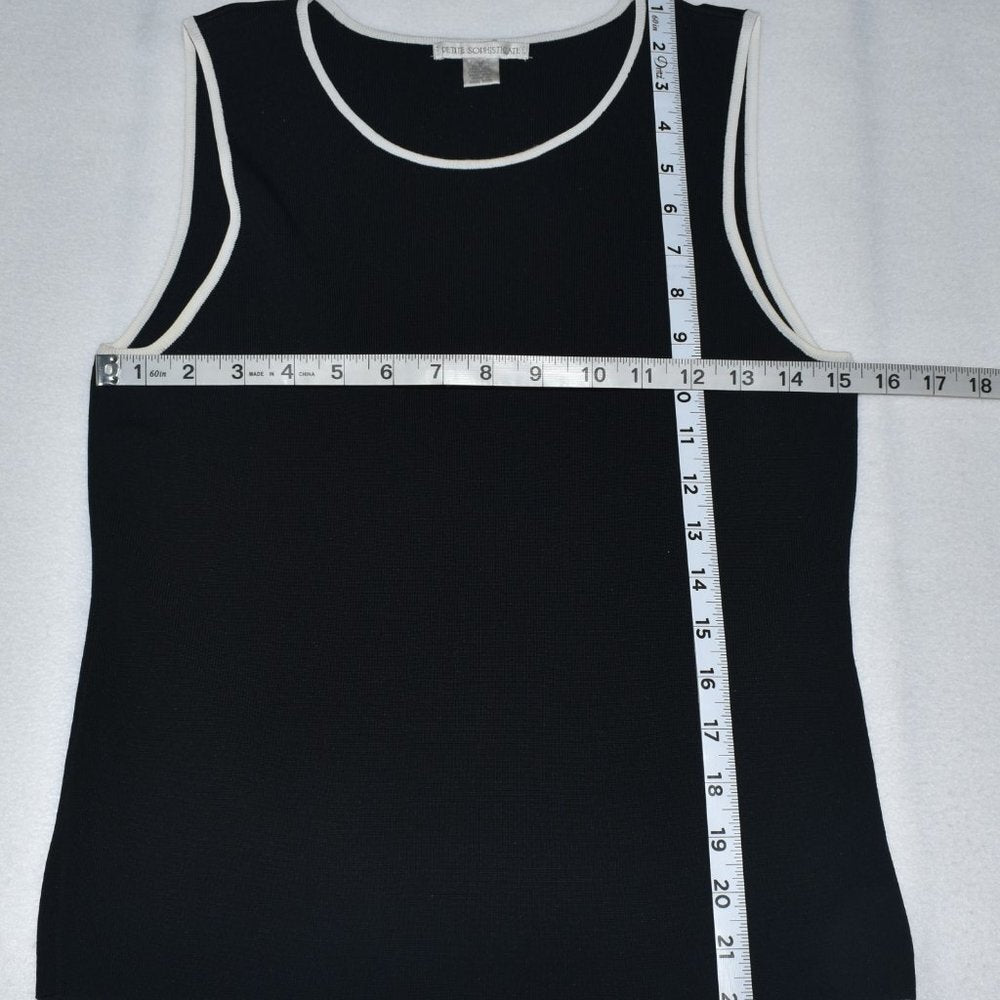 Petite Sophisticate Women Sz M Tank Top Size S Black Round Neck Sleeveless