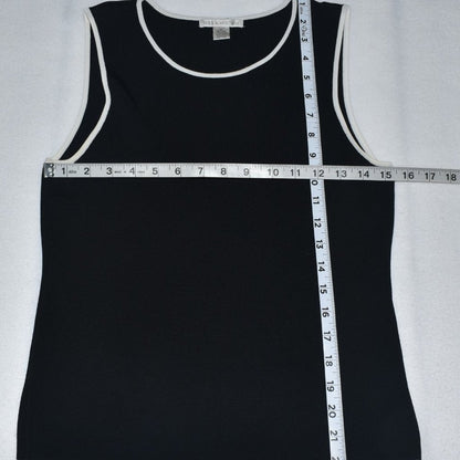 Petite Sophisticate Women Sz M Tank Top Size S Black Round Neck Sleeveless