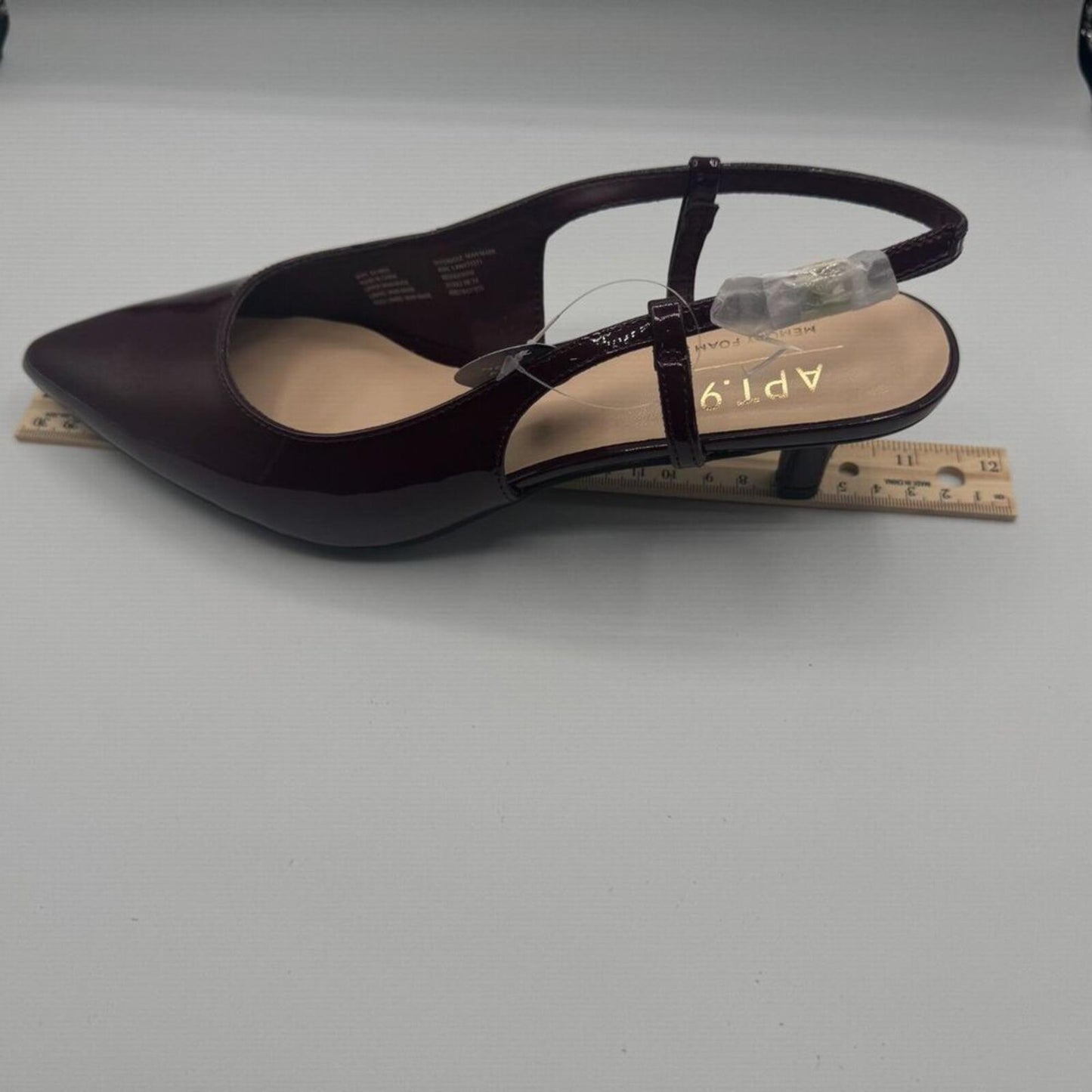 Apt 9 Keerah Wine Size 8.5 M Shoes Patent Leather Strappy Pointed Toe 2.5" Heel