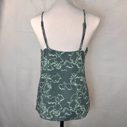 Nine West Ladies Tank Top Sz M Green Printed Camisole spaghetti straps
