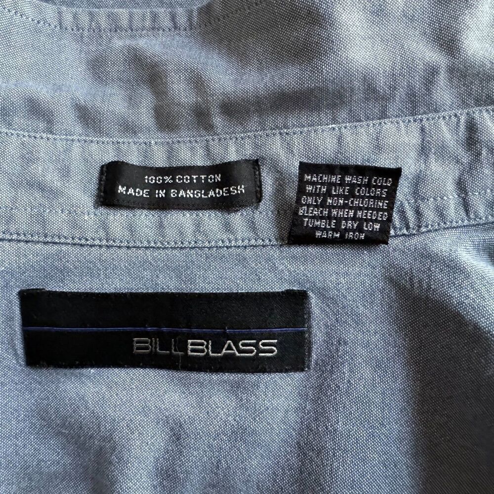 Bill Blass Men Shirt Sz M Long Sleeve Button Up Cotton