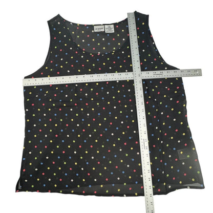 Liz Baker Women's 2-Piece Set Size 16W Black Polka Dot Blouse and Tank NWOT