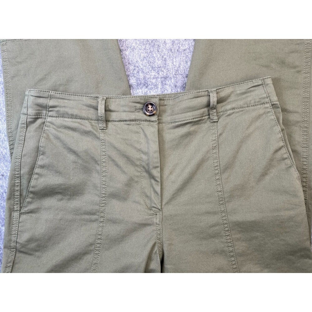 Ann Taylor Weekend Straight Pants Sz 10P Olive Green Business Casual Chino