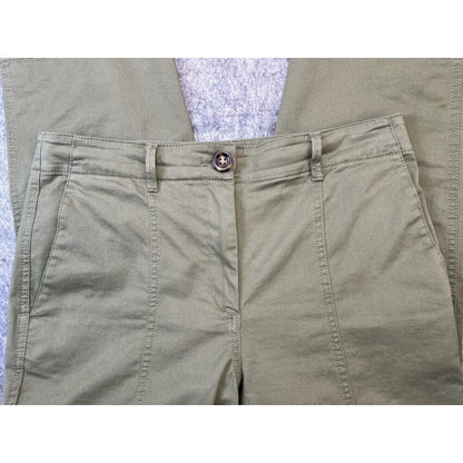 Ann Taylor Weekend Straight Pants Sz 10P Olive Green Business Casual Chino