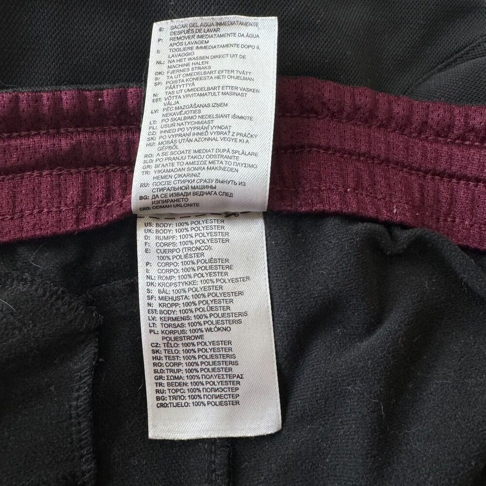 Adidas Track Sweatpants Men Sz M Solid Black 3 Stripes Each Side Basketball