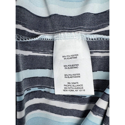 Jones New York Vertical Stripe Blouse Multicolor Sleeveless V-Neck Size M
