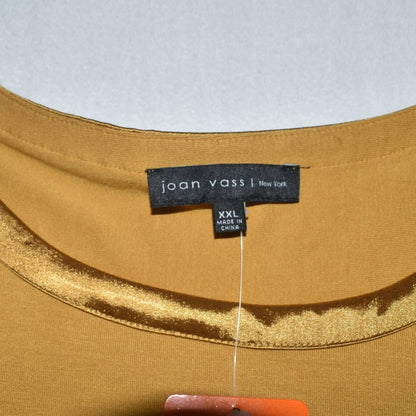 Joan Vass New York Women's Size XXL Marigold Short Sleeve NWT