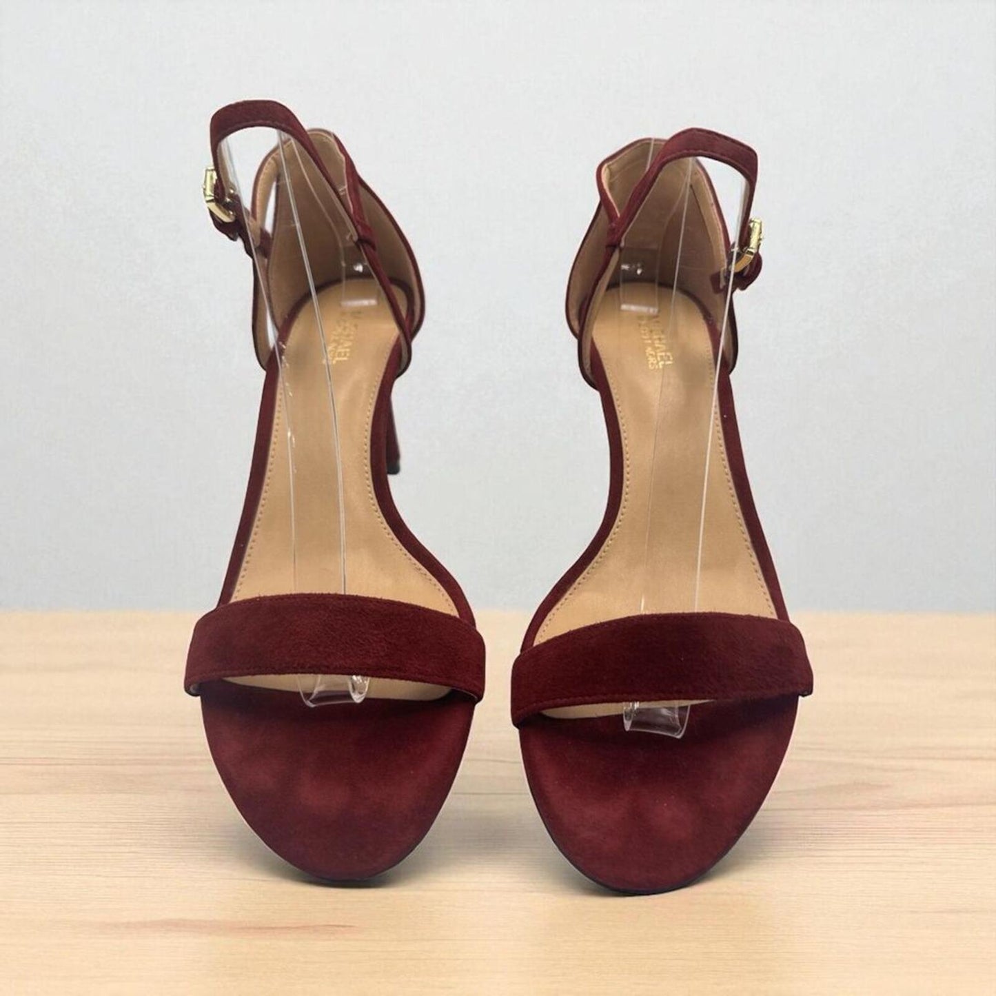Michael Kors Sz 8.5 Red Suede Stiletto Sandals Strappy High Heel Dressy