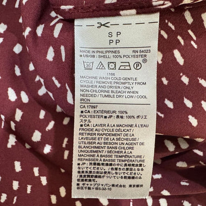 Banana Republic Women Petite Maroon Top Sz SP Boat Neck Short Sleeve