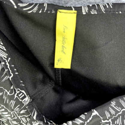 Falda acampanada Bee Stitched para mujer, color negro con estampado blanco, talla pequeña