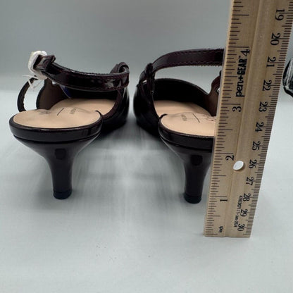 Apt 9 Keerah Wine Size 8.5 M Shoes Patent Leather Strappy Pointed Toe 2.5" Heel