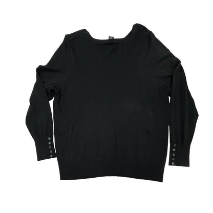 Lane Bryant Women’s Plus Size 18/20 Black V-Neck Lightweight Sweater Long Sleeve