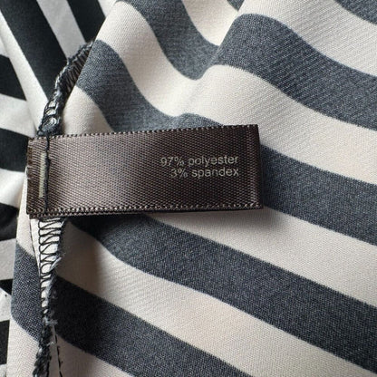 The Limited Women Top Size M Satin Striped Round Pleat Collar Sleeveless