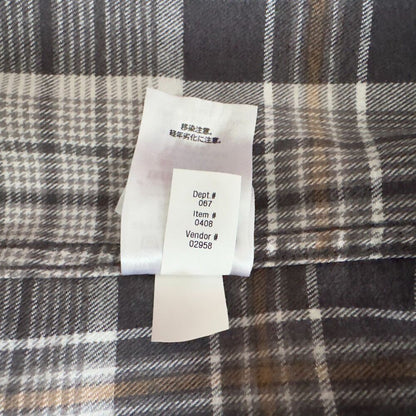 Eddie Bauer Men Sz S Flannel Shirt Black/Gray Plaid Long Sleeve Cotton Button Up