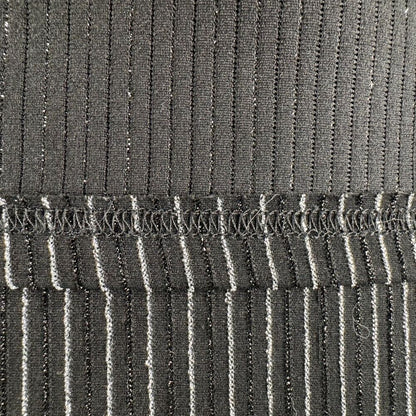 Unbranded Women Tank Top Sz S Black Ribbed metallic silver and black thread
