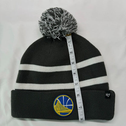 '47 Golden State Warriors Gray White Knit Beanie Pompom Hat