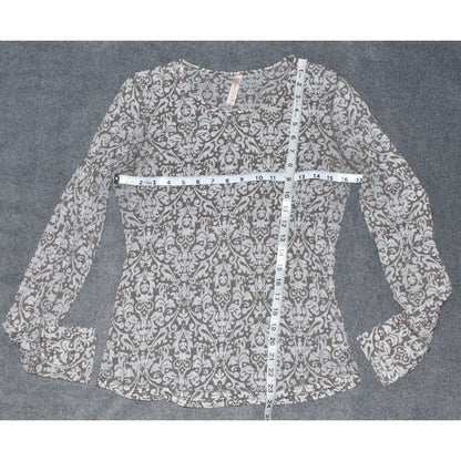 Aventura women's top taupe pullover long sleeve - Size M