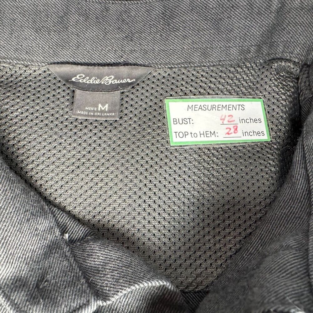 Eddie Bauer Men Shirt Sz M Long Sleeve Collar Button Down Front Pockets Gray