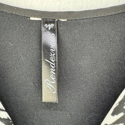 Rendezvous Women Top Sz S Sleeveless black and white contrast trim solid black