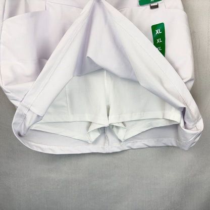 Greg Norman White Skort Sz XL Tennis Golf Pockets Elastic Waist Mesh Short Liner