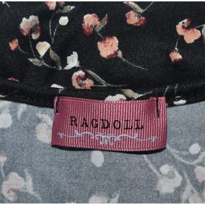 Ragdoll Y2k 90’s Sz S Crop Top Ditsy Floral Ruffle Hem Long Sleeve