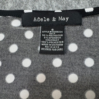Adele & May Women Blouse Sz S Polka Dot Sweetheart Neck Sheer Balloon Sleeve
