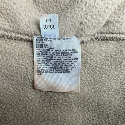 Uniqlo Jacket Men Sz L Beige Fleece Full Zip Casual Elastic Hem Long Sleeve
