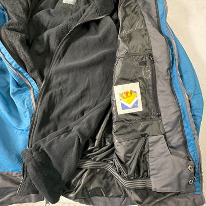 Pulse Snow Jacket Men Sz M Insulated Detachable Hoodie Teal Green-Blue Charcoal